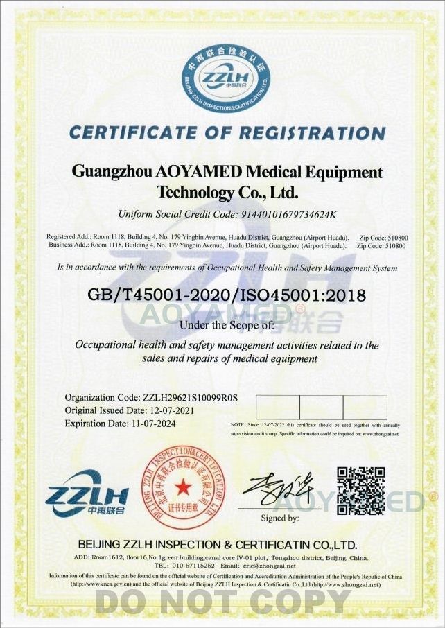 ISO45001：2018 Certificate of Registration